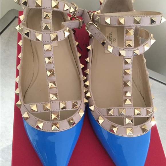 Valentino Shoes - Valentino Caged Rockstud Flats (Patent Leather)